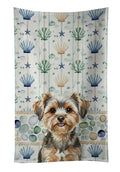 Yorkiepoo Coastal Sea Glass Kitchen Towel Velour Plush Front and Cotton Loop Back Machine Washable