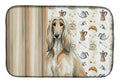 Afghan Hound Coffee Bar Dish Drying Mat Absorbent Dish Drying Mat Pad for Kitchen Counter Dish Drainer Mat for Countertop, 14 x 21", Multicolor