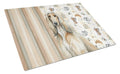 Afghan Hound Coffee Bar Cutting Board Tempered Glass Kitchen Cutting Surface, Heat Resistant Chopping, Non-Slip Feet, Food Prep & Serving