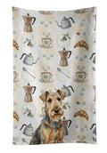 Grizzle Airedale Terrier Coffee Bar Kitchen Towel Velour Plush Front and Cotton Loop Back Machine Washable