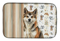 Sesame Akita Coffee Bar Dish Drying Mat Absorbent Dish Drying Mat Pad for Kitchen Counter Dish Drainer Mat for Countertop, 14 x 21", Multicolor