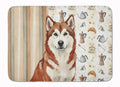 Red and White Alaskan Malamute Coffee Bar Memory Foam Kitchen Mat Machine Washable Anti-Fatigue Cushion Comfort Bath or Kitchen Rug