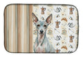 American Hairless Terrier Coffee Bar Dish Drying Mat Absorbent Dish Drying Mat Pad for Kitchen Counter Dish Drainer Mat for Countertop, 14 x 21", Multicolor