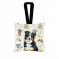 Black Tri American Shepherd Coffee Bar Hanging Square Fabric Ornament 3.5 � 3.5 Decorative Door-Knob & Tree Hanger, Soft Fabric