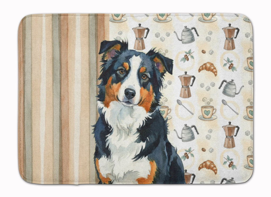 Black Tri American Shepherd Coffee Bar Memory Foam Kitchen Mat Machine Washable Anti-Fatigue Cushion Comfort Bath or Kitchen Rug
