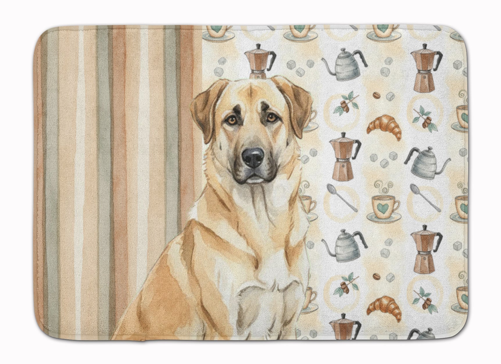 Anatolian Shepherd Dog Coffee Bar Memory Foam Kitchen Mat Machine Washable Anti-Fatigue Cushion Comfort Bath or Kitchen Rug