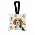 Beagle Coffee Bar Hanging Square Fabric Ornament 3.5 � 3.5 Decorative Door-Knob & Tree Hanger, Soft Fabric