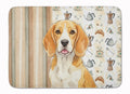 Lemon and White Beagle Coffee Bar Memory Foam Kitchen Mat Machine Washable Anti-Fatigue Cushion Comfort Bath or Kitchen Rug