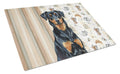 Beauceron Coffee Bar Cutting Board Tempered Glass Kitchen Cutting Surface, Heat Resistant Chopping, Non-Slip Feet, Food Prep & Serving