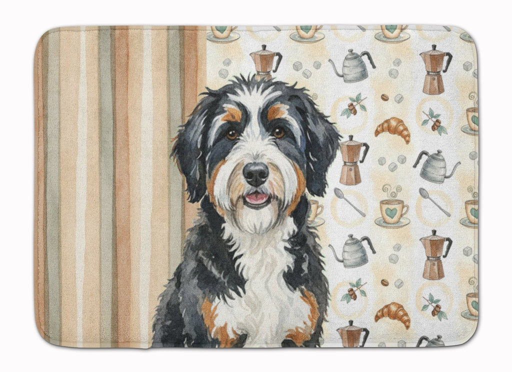 Berndoodle Coffee Bar Memory Foam Kitchen Mat Machine Washable Anti-Fatigue Cushion Comfort Bath or Kitchen Rug