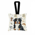 Bernese Mountain Dog Coffee Bar Hanging Square Fabric Ornament 3.5 � 3.5 Decorative Door-Knob & Tree Hanger, Soft Fabric
