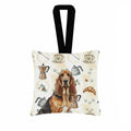 Liver and Tan Bloodhound Coffee Bar Hanging Square Fabric Ornament 3.5 � 3.5 Decorative Door-Knob & Tree Hanger, Soft Fabric