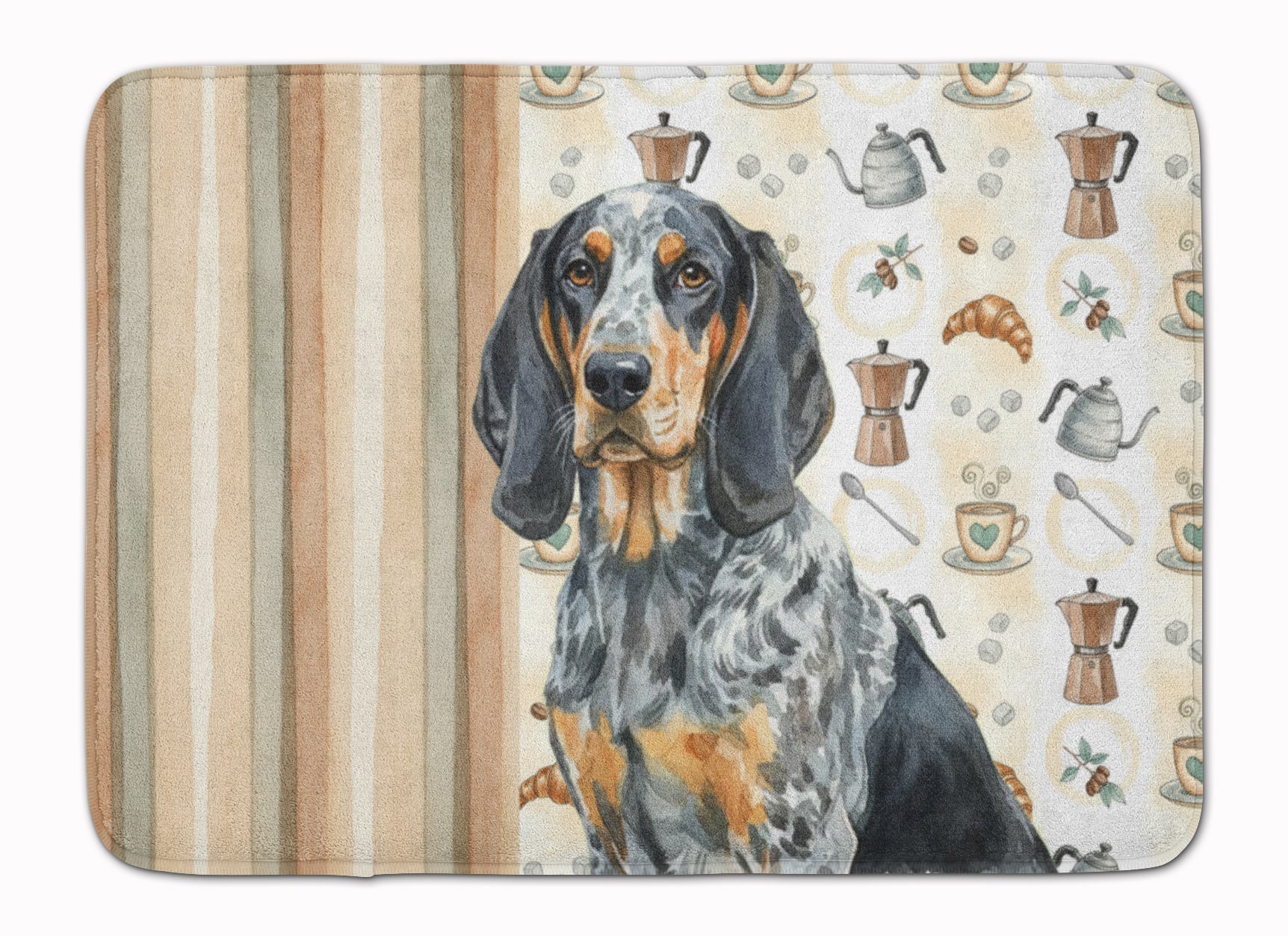 Bluetick Coonhound Coffee Bar Memory Foam Kitchen Mat Machine Washable Anti-Fatigue Cushion Comfort Bath or Kitchen Rug