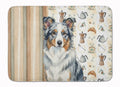 Blue Merle Border Collie Coffee Bar Memory Foam Kitchen Mat Machine Washable Anti-Fatigue Cushion Comfort Bath or Kitchen Rug