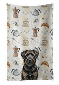 Brindle Bouvier des Flandres Coffee Bar Kitchen Towel Velour Plush Front and Cotton Loop Back Machine Washable