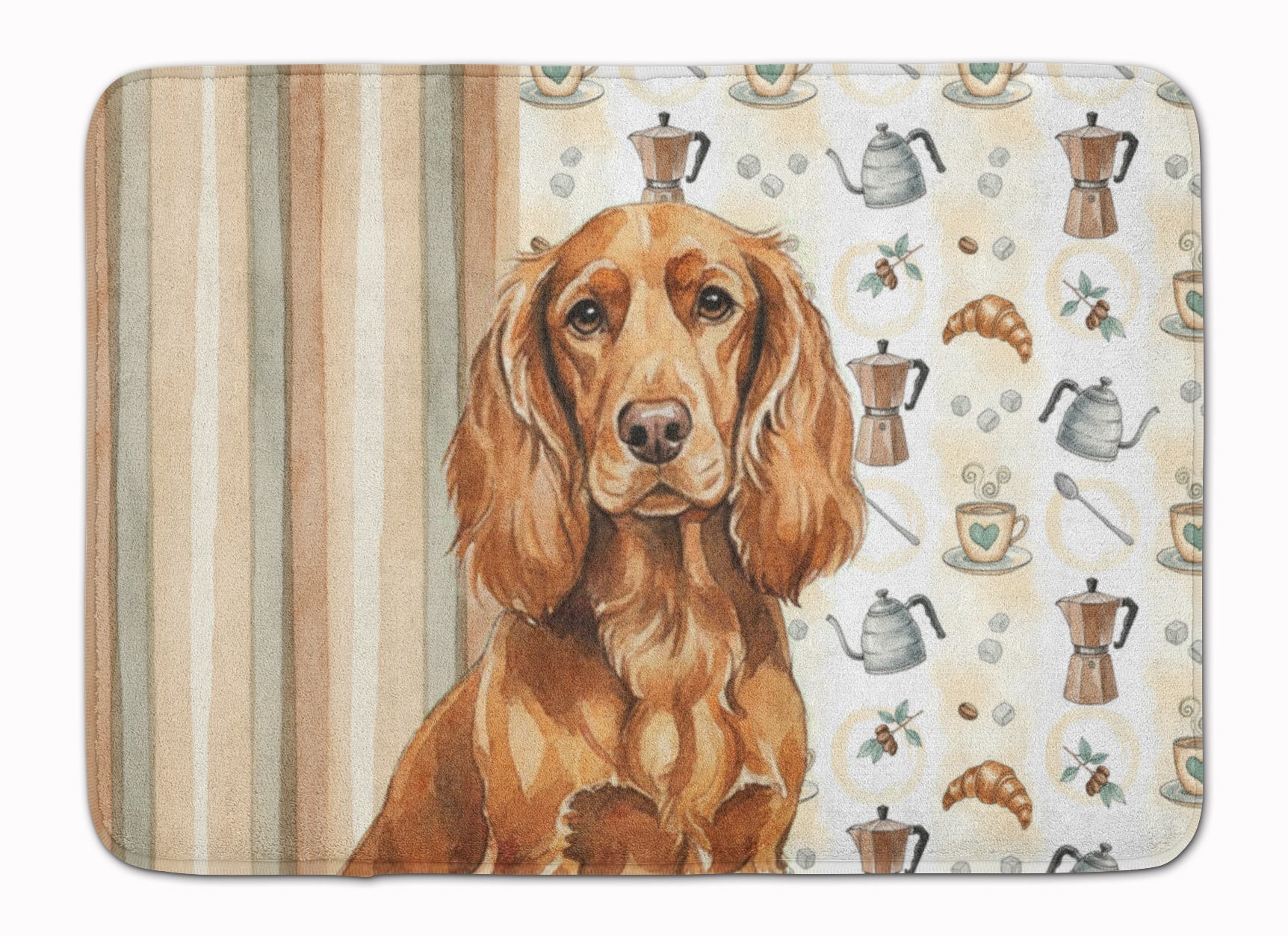 Boykin Spaniel Coffee Bar Memory Foam Kitchen Mat Machine Washable Anti-Fatigue Cushion Comfort Bath or Kitchen Rug