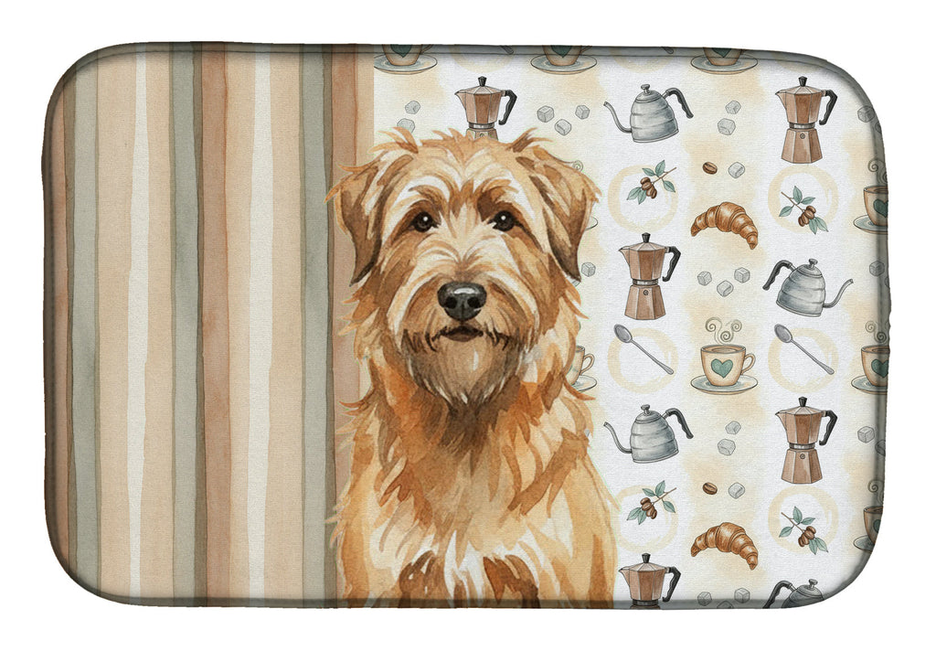 Tawny Briard Coffee Bar Dish Drying Mat Absorbent Dish Drying Mat Pad for Kitchen Counter Dish Drainer Mat for Countertop, 14 x 21", Multicolor
