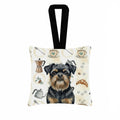 Black and Tan Brussels Griffon Coffee Bar Hanging Square Fabric Ornament 3.5 � 3.5 Decorative Door-Knob & Tree Hanger, Soft Fabric