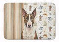 Brindle and White Bull Terrier Coffee Bar Memory Foam Kitchen Mat Machine Washable Anti-Fatigue Cushion Comfort Bath or Kitchen Rug