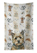Cairn Terrier Coffee Bar Kitchen Towel Velour Plush Front and Cotton Loop Back Machine Washable