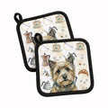 Cairn Terrier Coffee Bar Pot Holder Set of 2 Heat Resistant Quilted Hot Pads 7.5 x 7.5 Inch, Insulated Kitchen Trivets for Cooking & Baking