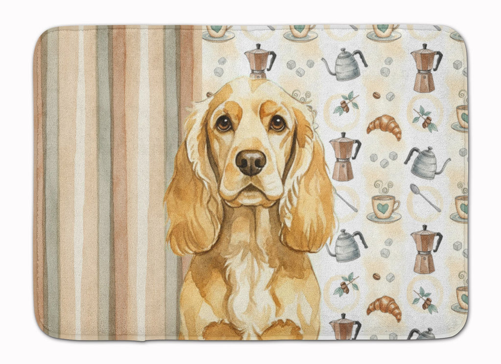 Buff Cocker Spaniel Coffee Bar Memory Foam Kitchen Mat Machine Washable Anti-Fatigue Cushion Comfort Bath or Kitchen Rug
