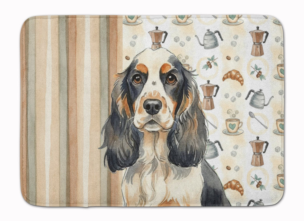 Parti Cocker Spaniel Coffee Bar Memory Foam Kitchen Mat Machine Washable Anti-Fatigue Cushion Comfort Bath or Kitchen Rug