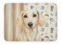 Cream Dachshund Coffee Bar Memory Foam Kitchen Mat Machine Washable Anti-Fatigue Cushion Comfort Bath or Kitchen Rug