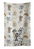 Dalmatian Coffee Bar Kitchen Towel Velour Plush Front and Cotton Loop Back Machine Washable