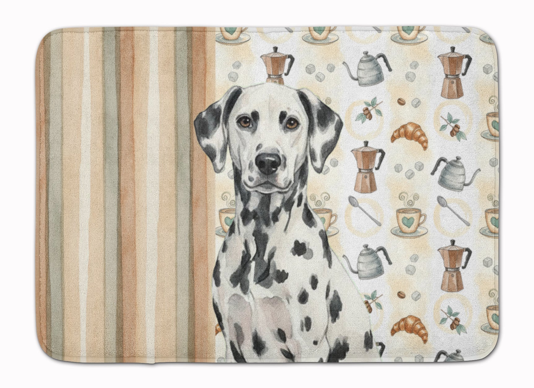 Dalmatian Coffee Bar Memory Foam Kitchen Mat Machine Washable Anti-Fatigue Cushion Comfort Bath or Kitchen Rug
