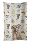 Isabella Dogue de Bordeaux Coffee Bar Kitchen Towel Velour Plush Front and Cotton Loop Back Machine Washable