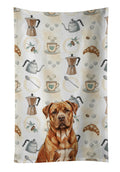 Mahogany Dogue de Bordeaux Coffee Bar Kitchen Towel Velour Plush Front and Cotton Loop Back Machine Washable