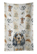 Blue Roan & Tan English Cocker Spaniel Coffee Bar Kitchen Towel Velour Plush Front and Cotton Loop Back Machine Washable