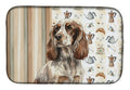 Liver Roan English Cocker Spaniel Coffee Bar Dish Drying Mat Absorbent Dish Drying Mat Pad for Kitchen Counter Dish Drainer Mat for Countertop, 14 x 21", Multicolor