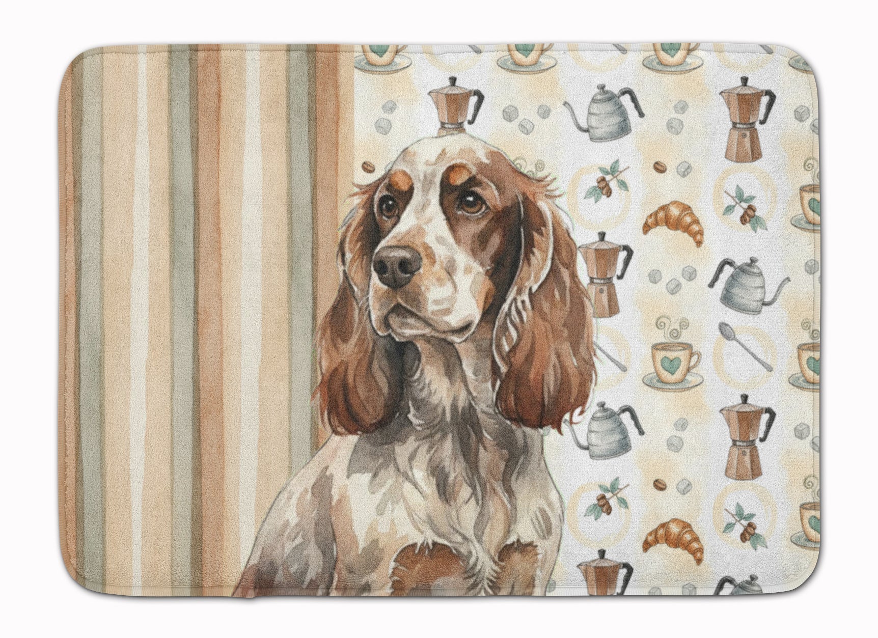 Liver Roan English Cocker Spaniel Coffee Bar Memory Foam Kitchen Mat Machine Washable Anti-Fatigue Cushion Comfort Bath or Kitchen Rug