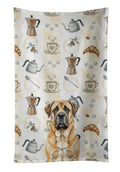 Apricot English Mastiff Coffee Bar Kitchen Towel Velour Plush Front and Cotton Loop Back Machine Washable