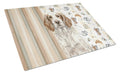 Liver Belton English Setter Coffee Bar Cutting Board Tempered Glass Kitchen Cutting Surface, Heat Resistant Chopping, Non-Slip Feet, Food Prep & Serving