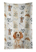 Orange Belton English Setter Coffee Bar Kitchen Towel Velour Plush Front and Cotton Loop Back Machine Washable