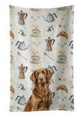 Liver Flat-Coated Retriever Coffee Bar Kitchen Towel Velour Plush Front and Cotton Loop Back Machine Washable