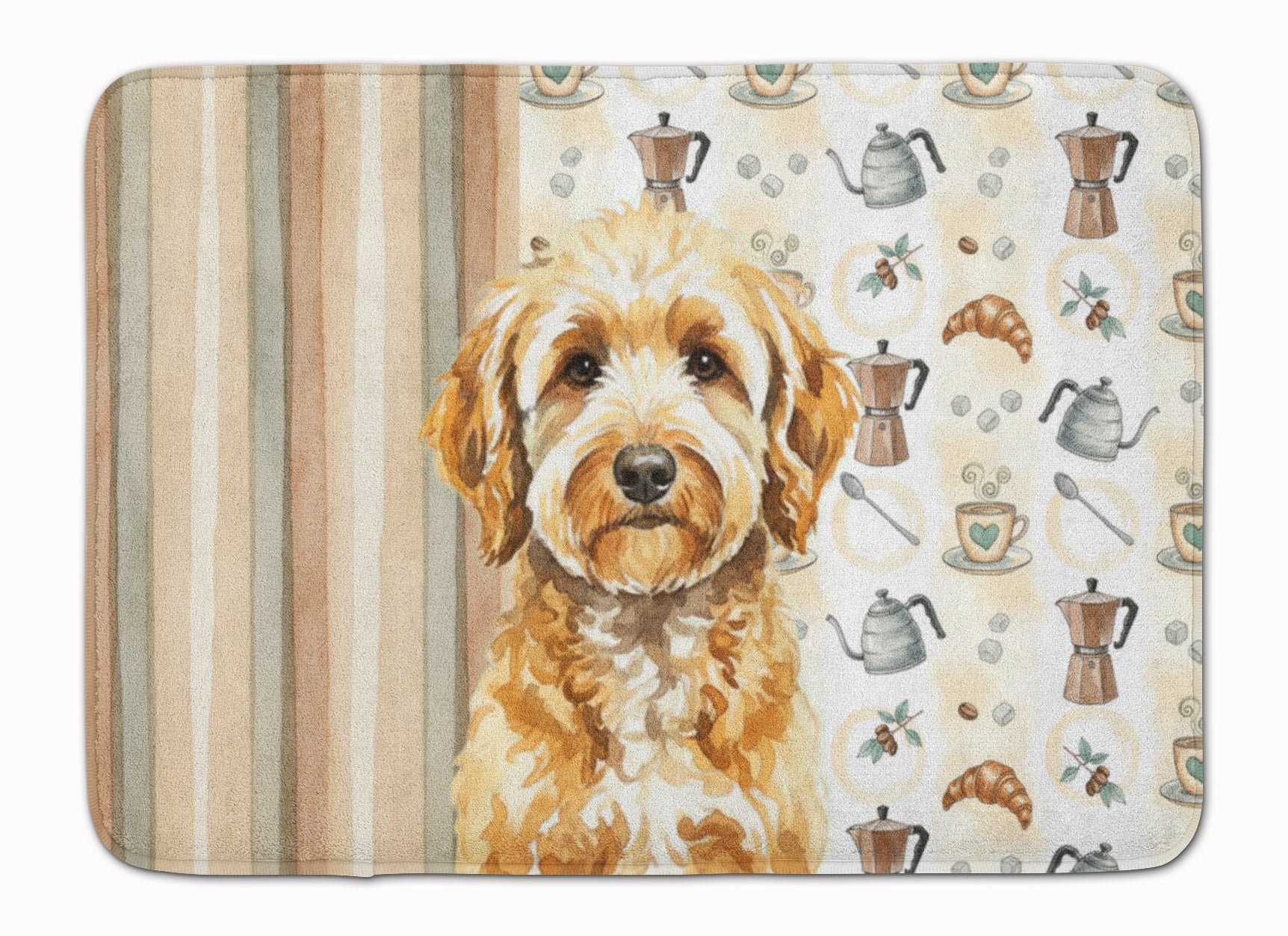 Goldendoodle Coffee Bar Memory Foam Kitchen Mat Machine Washable Anti-Fatigue Cushion Comfort Bath or Kitchen Rug