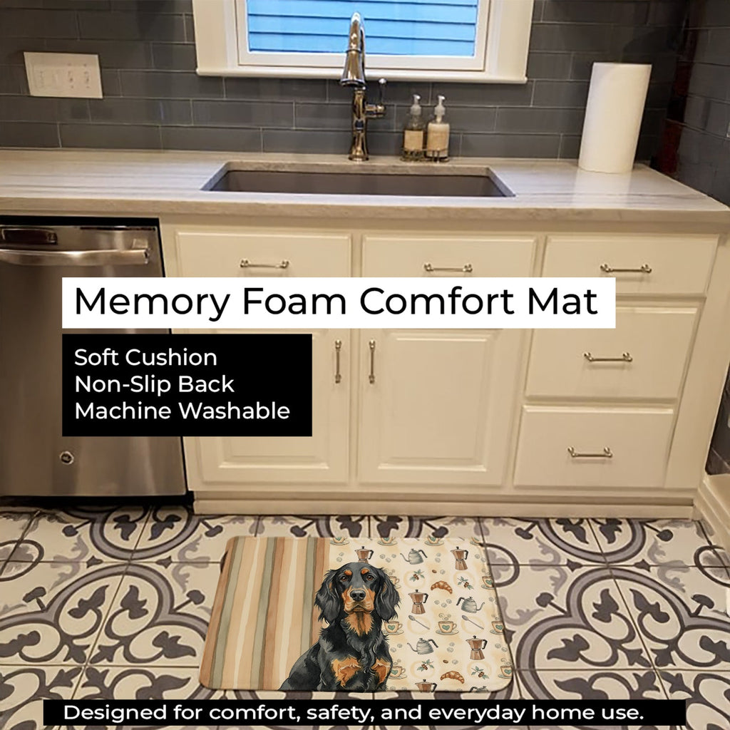 Gordon Setter Coffee Bar Memory Foam Kitchen Mat Machine Washable Anti-Fatigue Cushion Comfort Bath or Kitchen Rug