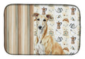 Fawn Greyhound Coffee Bar Dish Drying Mat Absorbent Dish Drying Mat Pad for Kitchen Counter Dish Drainer Mat for Countertop, 14 x 21", Multicolor