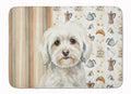 White Havanese Coffee Bar Memory Foam Kitchen Mat Machine Washable Anti-Fatigue Cushion Comfort Bath or Kitchen Rug