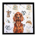 Irish Setter Coffee Bar Framed Metal Print Bathroom, Kitchen, Office, Home Decor Wall Art Ready to Hang, Square, 8X8