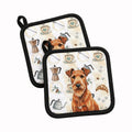 Irish Terrier Coffee Bar Pot Holder Set of 2 Heat Resistant Quilted Hot Pads 7.5 x 7.5 Inch, Insulated Kitchen Trivets for Cooking & Baking