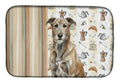Brindle Irish Wolfhound Coffee Bar Dish Drying Mat Absorbent Dish Drying Mat Pad for Kitchen Counter Dish Drainer Mat for Countertop, 14 x 21", Multicolor