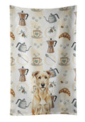 Wheaten Irish Wolfhound Coffee Bar Kitchen Towel Velour Plush Front and Cotton Loop Back Machine Washable