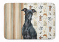 Black Italian Greyhound Coffee Bar Memory Foam Kitchen Mat Machine Washable Anti-Fatigue Cushion Comfort Bath or Kitchen Rug