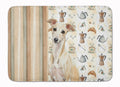 Cream Italian Greyhound Coffee Bar Memory Foam Kitchen Mat Machine Washable Anti-Fatigue Cushion Comfort Bath or Kitchen Rug
