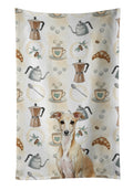Fawn Italian Greyhound Coffee Bar Kitchen Towel Velour Plush Front and Cotton Loop Back Machine Washable